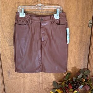 Faux Leather Midi Skirt